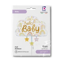 Palloncino in Foil 31" Super Shape Nuvoletta "Hello Baby Cloud" Nascita e Battesimo Grabo