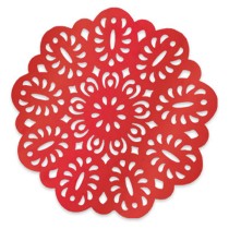 Sottobicchiere di Carta 9cm Rosso Metallizzato "Elegant" 8pz Sottopiatti e Sottobicchieri