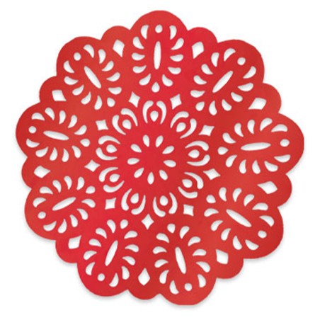 Sottobicchiere di Carta 9cm Rosso Metallizzato "Elegant" 8pz Sottopiatti e Sottobicchieri