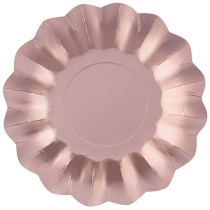 Piatto di Carta 27cm Rose Gold Satinato "New Shape" 8pz Rose Gold