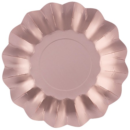 Piatto di Carta 27cm Rose Gold Satinato "New Shape" 8pz Rose Gold