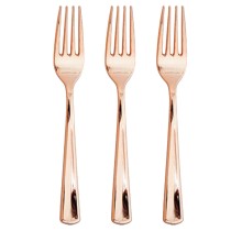 Forchette Riutilizzabili Rose Gold 24pz Posate Effetto Metal