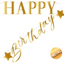 Festone Happy Birthday Oro Metallizzato 2pz Festoni Buon Compleanno
