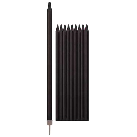 Candelina Stelo 15cm Nero 12pz Candeline Stelo