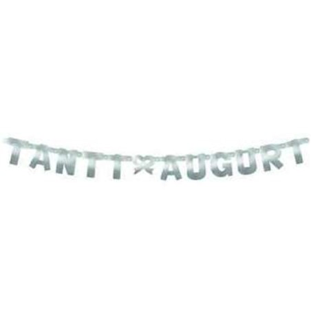 Festone Tanti Auguri Argento Metallizzato 2.15mt Festoni Buon Compleanno