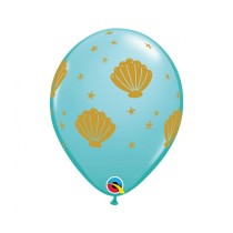 Palloncino in Lattice 11" Assortito con Stampa Conchiglie 5pz Mare, Sirene e Pirati