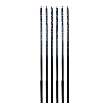 Candelina Stelo 17cm Ombre Nero e Celeste Glitter 6pz Candeline Stelo