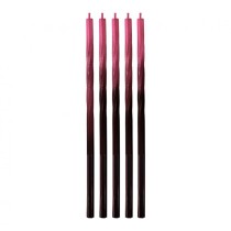 Candelina Stelo 15cm Swirl Ombre Nero e Rosso 5pz Candeline Stelo