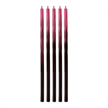 Candelina Stelo 15cm Swirl Ombre Nero e Rosso 5pz Candeline Stelo