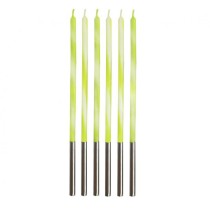 Candelina Stelo 15cm Ombre Bianco e Verde Lime 6pz Candeline Stelo