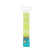 Candelina Stelo 15cm Ombre Bianco e Verde Lime 6pz Candeline Stelo