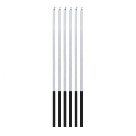 Candelina Stelo 15cm Quadrata Argento Metallizzato 6pz Candeline Stelo