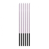 Candelina Stelo 15cm Quadrata Lilla Metallizzato 6pz Candeline Stelo