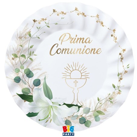Piatto di Carta 25cm Prima Comunione "Lily" 8pz Prima Comunione "Lily"