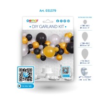 Kit Ghirlanda Palloncini Shiny Oro, Argento e Nero "DIY Garland Kit" 66pz Gemar "Diy Garland Kit"