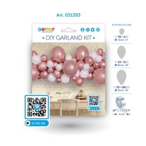 Kit Ghirlanda Palloncini Shiny Rose Gold e Bianco "DIY Garland Kit" 66pz Gemar "Diy Garland Kit"