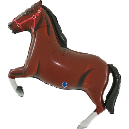 Palloncino in Foil 42" Super Shape Cavallo Marrone Scuro Animali Grabo