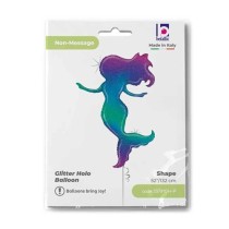 Palloncino in Foil 52" Super Shape Sirena "Glitter Mermaid" Pesci e Mare Grabo