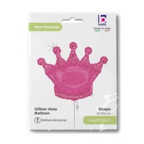 Palloncino in Foil 36" Super Shape Corona Fucsia "Glittering Crown" Generici Grabo