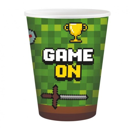 Bicchiere di Carta 200ml con Giochi "Game On" 6pz Game On