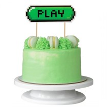Cake Topper decorato con Scritta "Play" 15cm Addobbi e Accessori Videogiochi