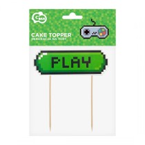 Cake Topper decorato con Scritta "Play" 15cm Addobbi e Accessori Videogiochi