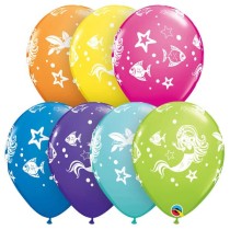 Palloncino in Lattice 11" Assortito Tema Mare 5pz Mare, Sirene e Pirati