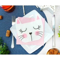 Tovagliolo di Carta Ø33cm sagomato Gatto "Cat Crown" 12pz Festa Tema Gatto "Cat"