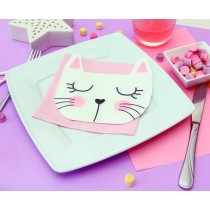 Tovagliolo di Carta Ø33cm sagomato Gatto "Cat Crown" 12pz Festa Tema Gatto "Cat"