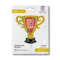 Palloncino in Foil 33" Super Shape Trofeo "World's Best Dad" Giornate Speciali Grabo