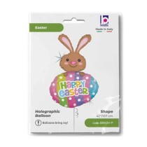 Palloncino in Foil 42" Super Shape Coniglietto "Easter Egg Dots" Pasqua Grabo