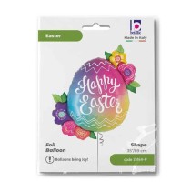 Palloncino in Foil 35" Super Shape Uovo Pasquale "Easter Egg Flowers" Pasqua Grabo