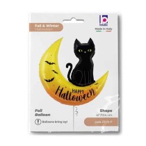 Palloncino in Foil 41" Super Shape Luna e Gatto "Halloween Moon" Halloween Grabo