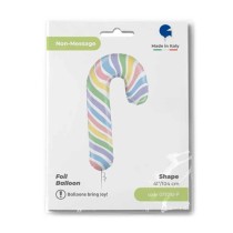 Palloncino in Foil 41" Super Shape Candy Cane Macaron Natale e Capodanno Grabo
