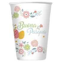 Bicchiere di Carta 200ml "Buona Pasqua" 8pz Coordinati e Tavola Pasqua