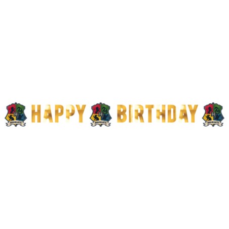 Festone Happy Birthday con Harry Potter "Houses" 1.80mt Harry Potter