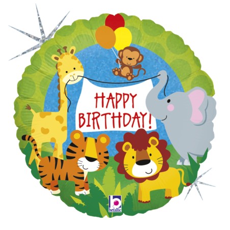 Palloncino in Foil 9" Mini Shape Animali Giungla "Jungle Animals" Animali Grabo