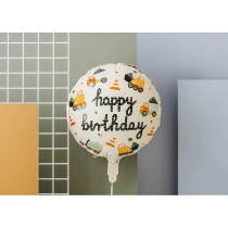 Palloncino in Foil 18" Happy Birthday Costruzioni Stradali Festa Tema Costruzioni Stradali