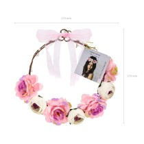 Tiara di Fiori Bianchi e Rosa "Flower Crown" Cerchietti e Tiare