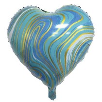 Palloncino in Foil 18" Cuore Marmorizzato Celeste Marmorizzati "Marblez"