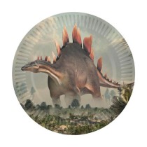 Piatto di Carta 18cm con Dinosauro "Dinosaurios" 8pz Dinosauro "Dinosaurios"
