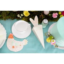 Tovagliolo di Carta 26x32cm Sagomato Gallina con Fiori "Hen" 20pz Coordinati e Tavola Pasqua