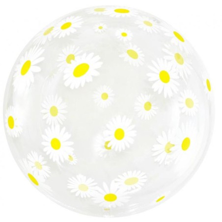 Palloncino in Elastico PVC 20" Crystal Balloon Margherita "Daisy" Bubble Generica