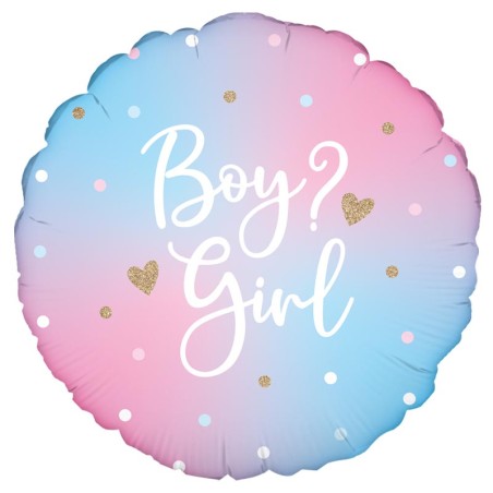 Palloncino in Foil 18" Gender Reveal "Boy or Girl?" Palloncini in Foil Oaktree