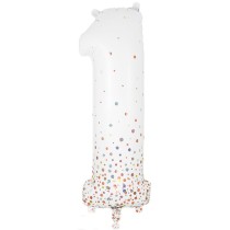 Palloncino in Foil 34" N.1 Bianco con Coriandoli Rose Gold Palloncini in Foil Oaktree