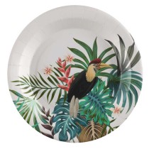 Piatto di Carta 22cm con Giungla Tropicale "Java" 10pz Giungla Tropicale "Java"