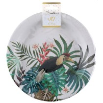 Piatto di Carta 22cm con Giungla Tropicale "Java" 10pz Giungla Tropicale "Java"