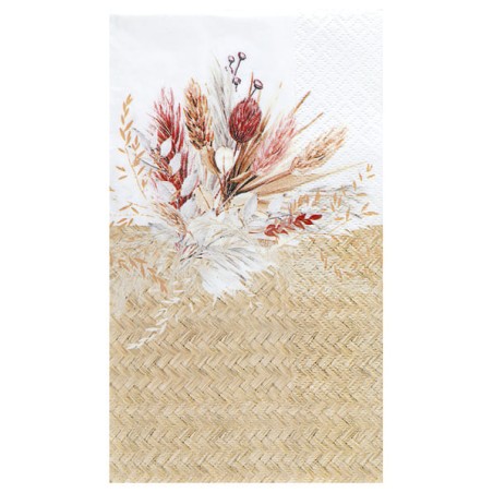 Tovagliolo di Carta 33x40cm Rettangolare Rattan Natural "Romance" 20pz Outlet Elegant