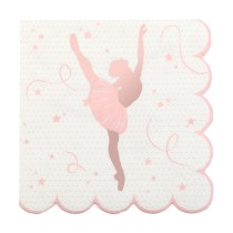 Tovagliolino di Carta 25x25cm Smerlato Danza con Ballerina 20pz Festa Tema Danza e Ballerine