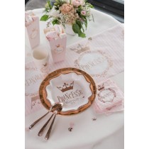 Piatto di Carta 21cm Principessa Rose Gold "Princesse" 10pz Festa Tema Principessa